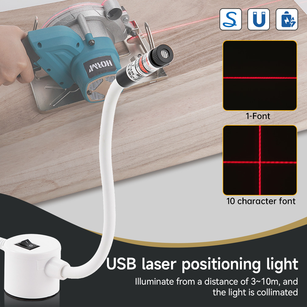 Industrial Laser Light - USB-aangedreven rood laserlicht naaien positioneringslamp snijden
