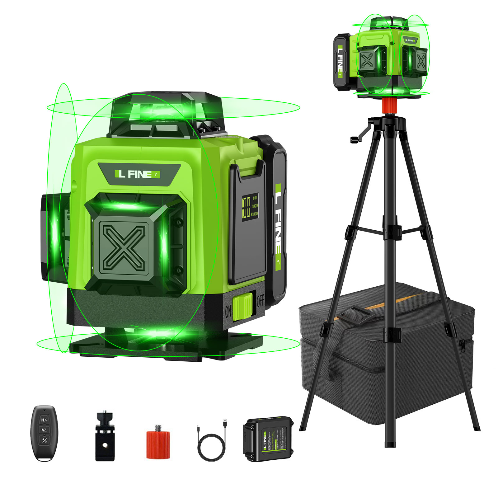 Industrial Laser Measurement - Laserniveau Zelfnivellerend Horizontaal Verticaal Kruis 16-lijns