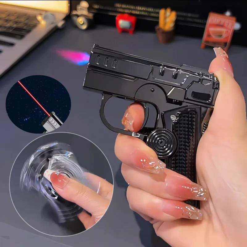 Industrial Laser Gun - Metalen Vouwpistool Stijl Opblaasbare Aansteker Winddicht