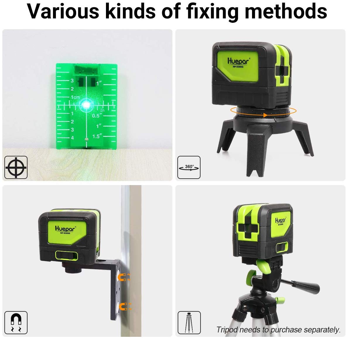 Huepar 9300G 3-Punts Laser Zel - Industrial Laser Measurement recensie en prijs
