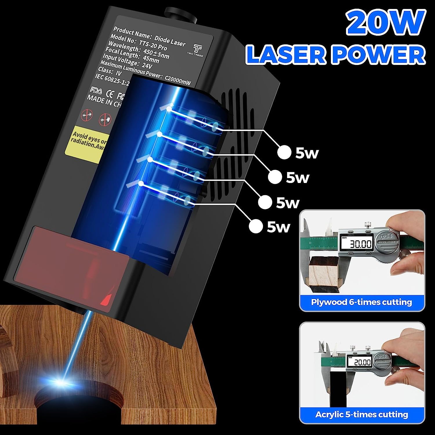 TWOTREES TTS-20 Pro 20W Metale - Acrylic Cutting Machine recensie en prijs